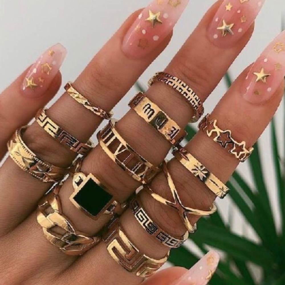 Boho Stackable Ring Set of 10